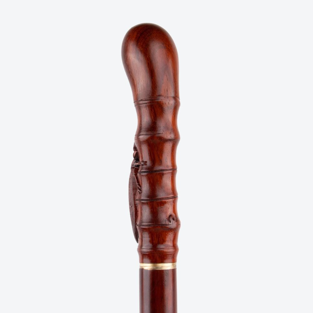 Brown Cicada Bamboo Wooden Single Joint Fashion Walking Stick Decorative Cospaly Cane Halloween Mace Crutch Wand Crosier 100cm - Bastoni