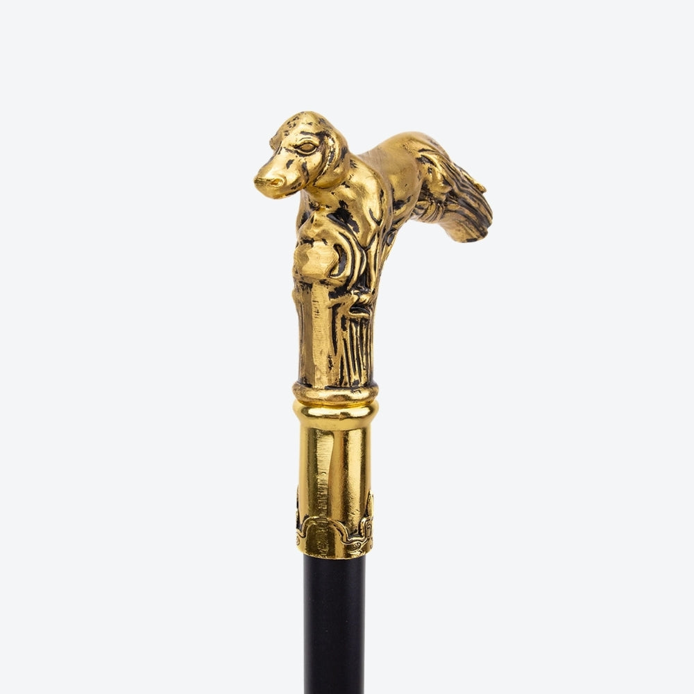 Golden Dog Handle Single Joint Fashion Stick Vampire Cospaly Party Walking Cane Halloween Crosier 93cm Performance Stage Cane - Bastoni