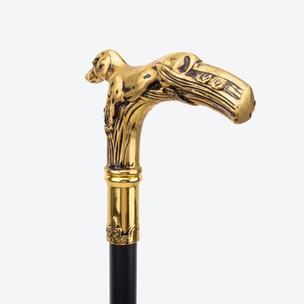 Golden Dog Handle Single Joint Fashion Stick Vampire Cospaly Party Walking Cane Halloween Crosier 93cm Performance Stage Cane - Bastoni