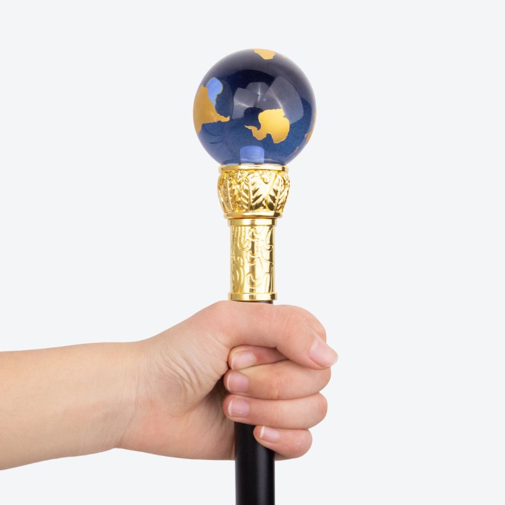 Bengala de Luxo Globo Terrestre Dourado