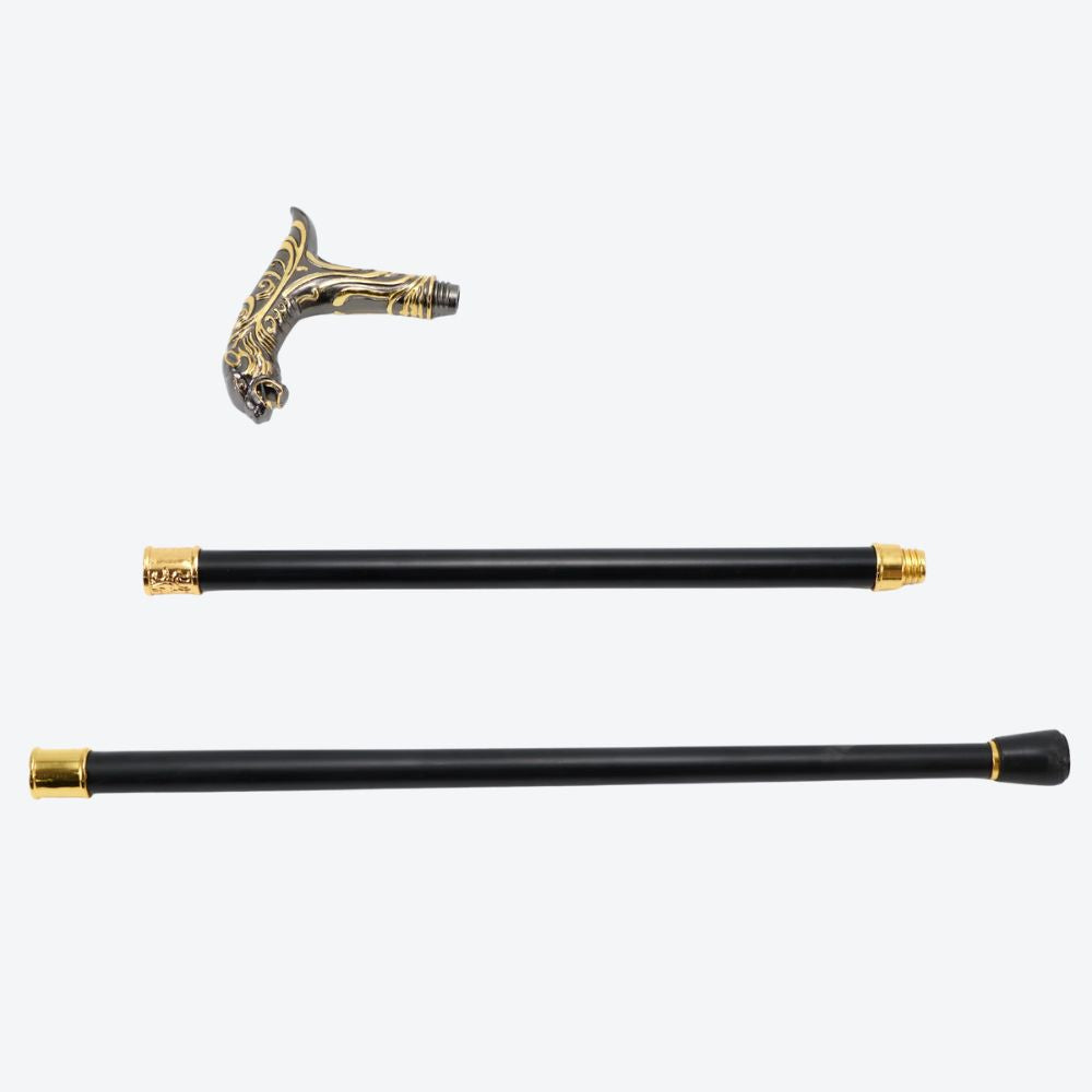 Bengala Clássica Premium Tigre Real Preto/Dourado - Bastoni