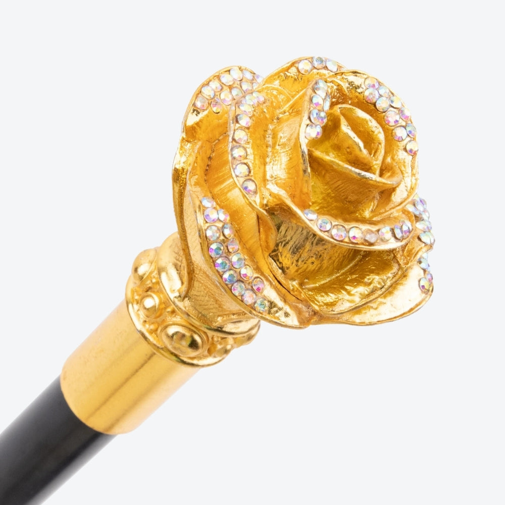 Bengala Clássica Rosa Vitoriana Dourada - Bastoni