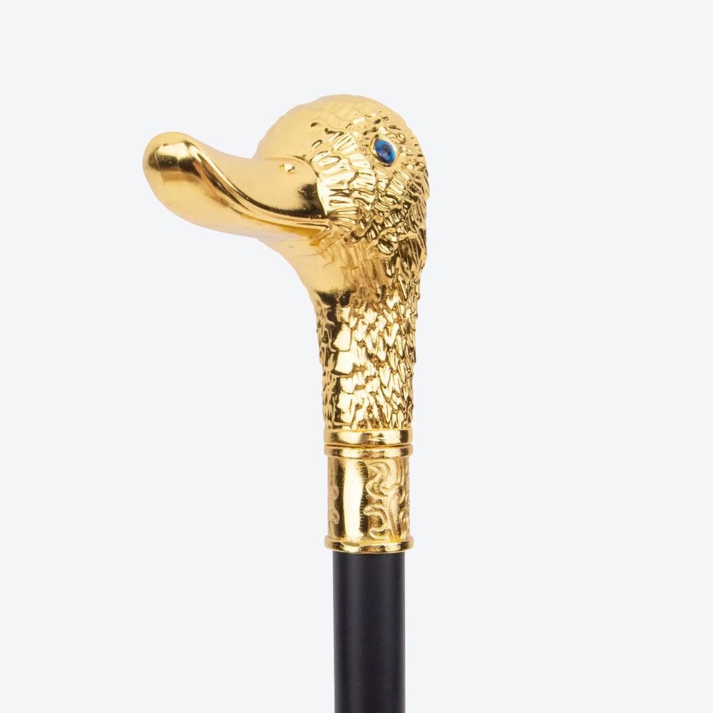 Bengala Clássica de Luxo Pato Imperial Dourado - Bastoni