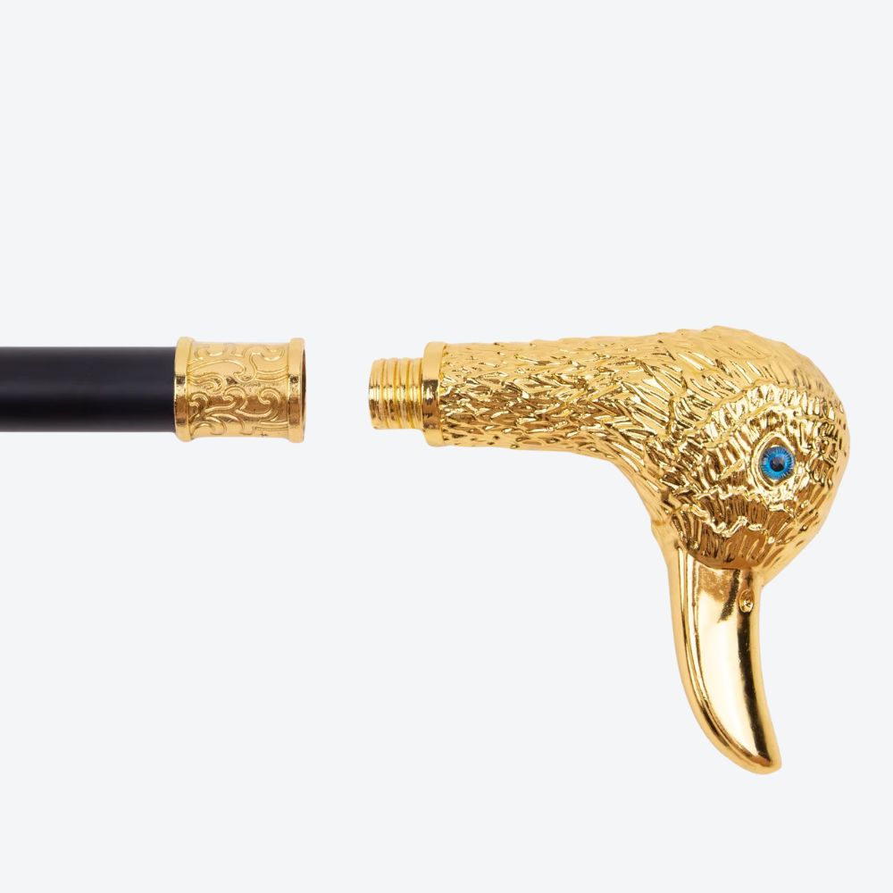 Bengala Clássica de Luxo Pato Imperial Dourado - Bastoni