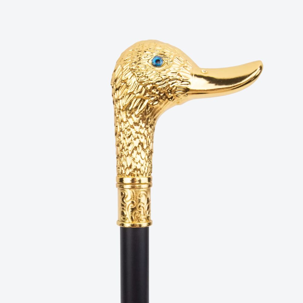 Bengala Clássica de Luxo Pato Imperial Dourado - Bastoni