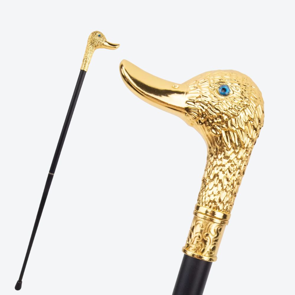 Bengala Clássica de Luxo Pato Imperial Dourado - Bastoni