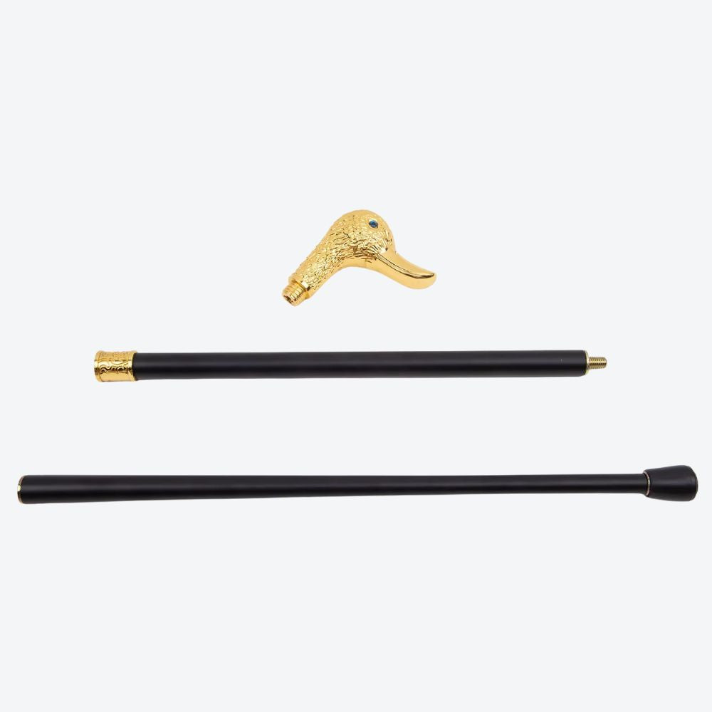 Bengala Clássica de Luxo Pato Imperial Dourado - Bastoni