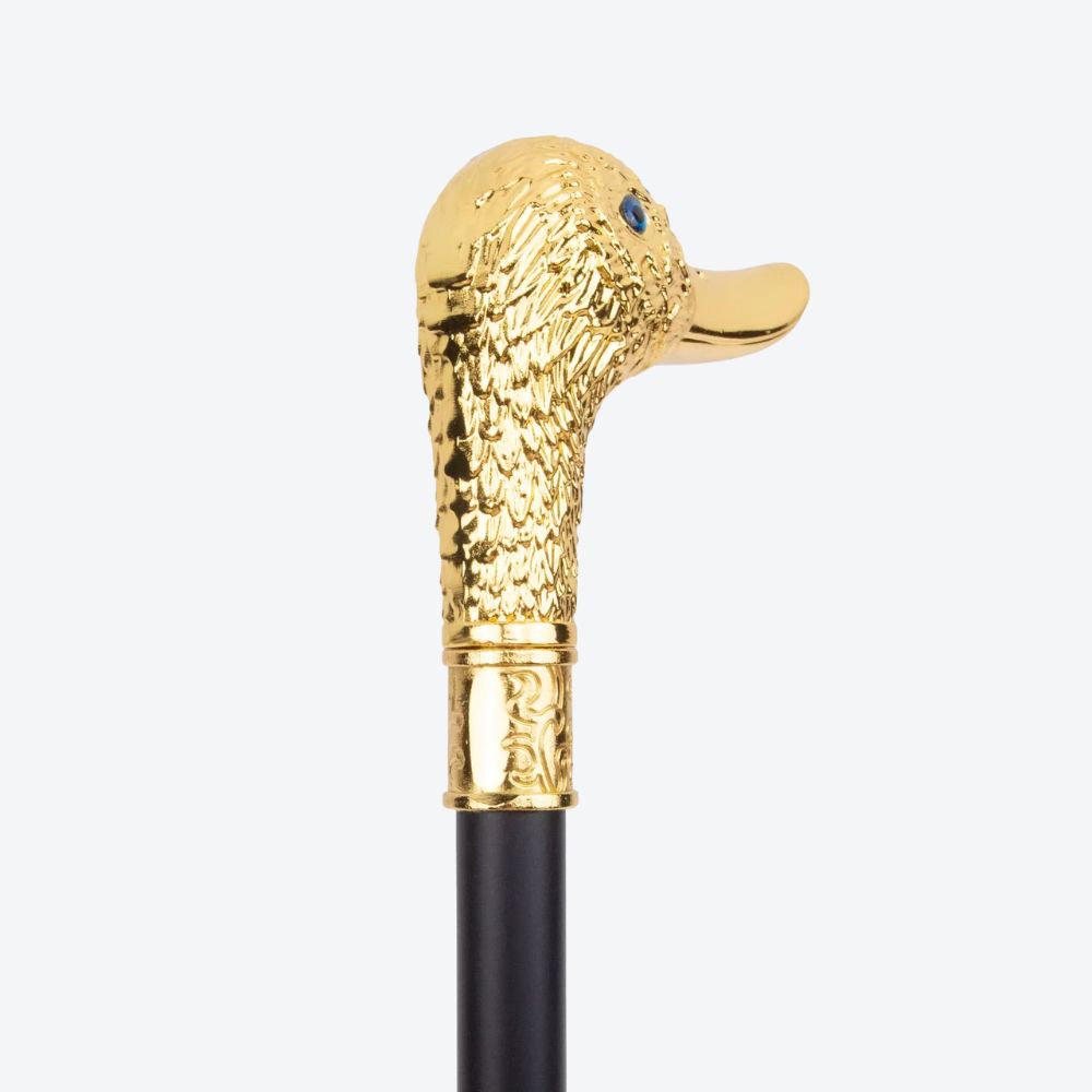 Bengala Clássica de Luxo Pato Imperial Dourado - Bastoni