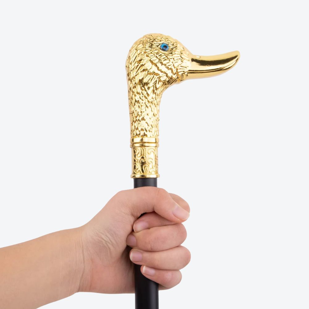Bengala Clássica de Luxo Pato Imperial Dourado - Bastoni