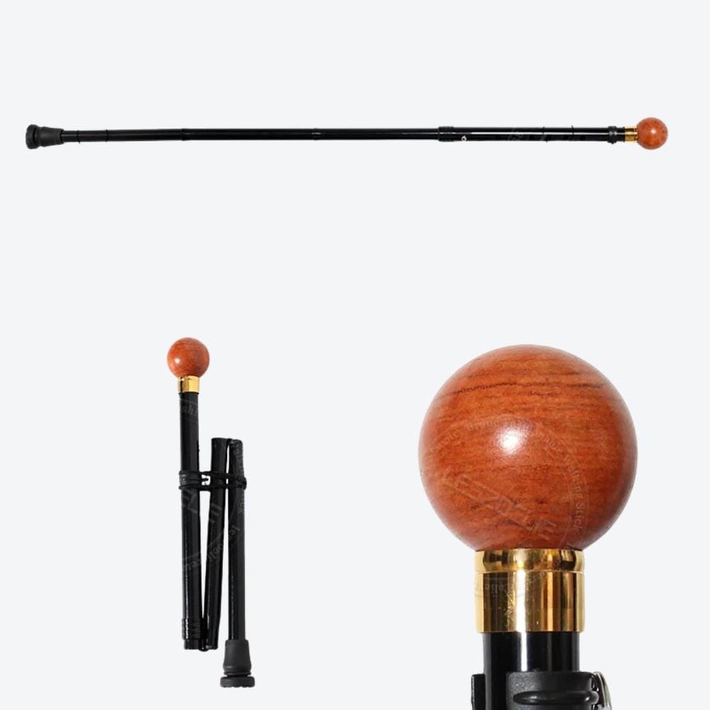 Bengala Dobrável Ajustável com Pomo Esférico Rosewood - Bastoni