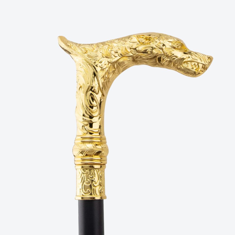 Bengala Elegante Vintage Leopardo Dourado Bastoni