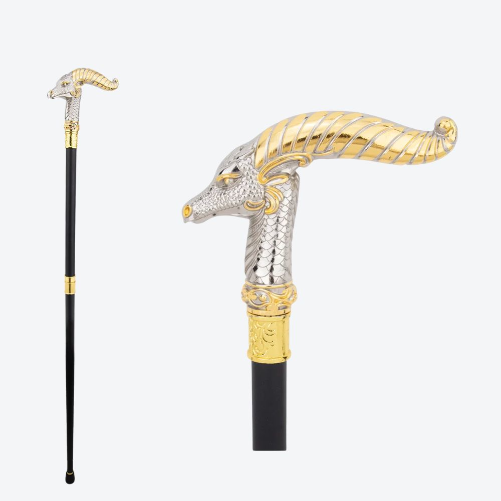 Bengala Metálica Cabra Montesa Prata Clara/Dourado - Bastoni