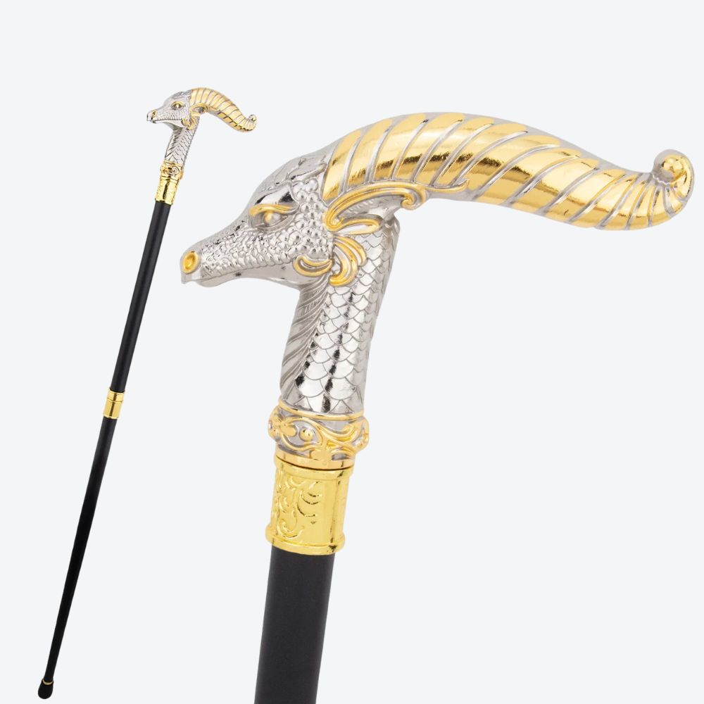 Bengala Metálica Cabra Montesa Prata Clara/Dourado - Bastoni