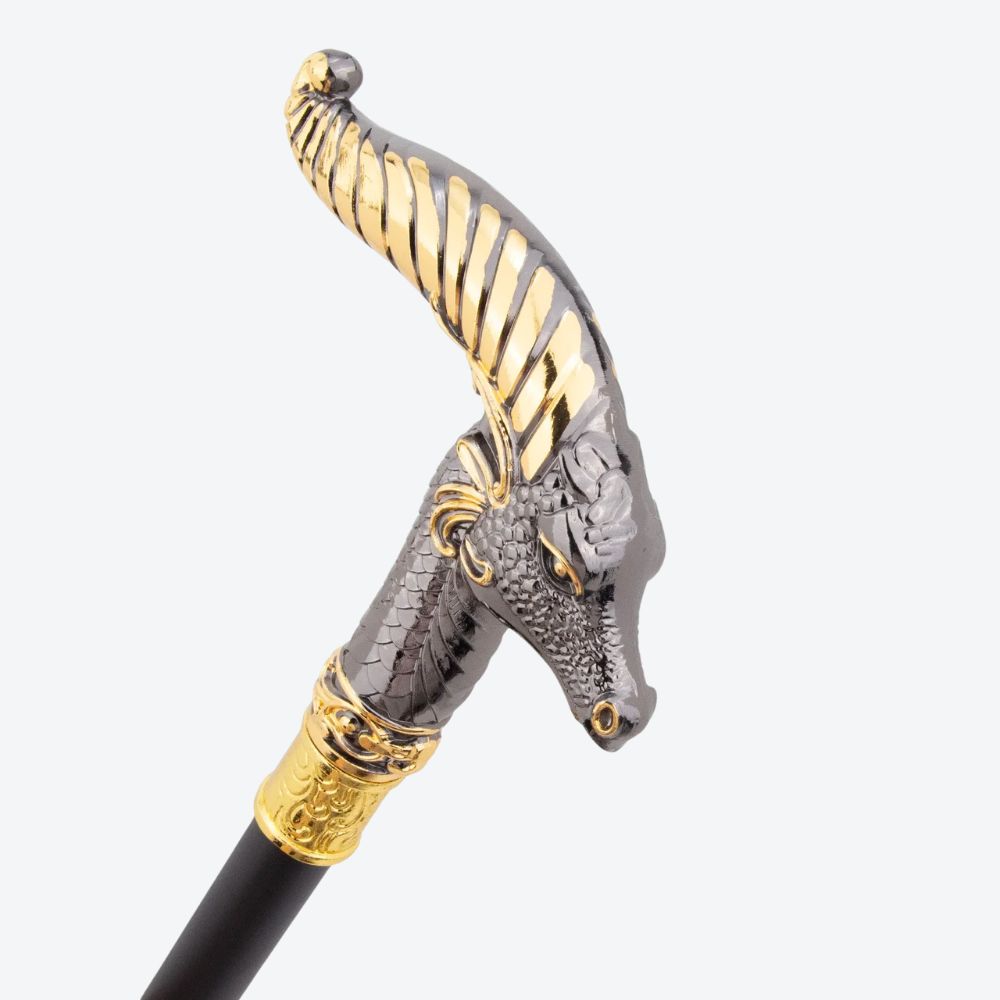 Bengala Metálica Cabra Montesa Prata Escura/Dourado - Bastoni