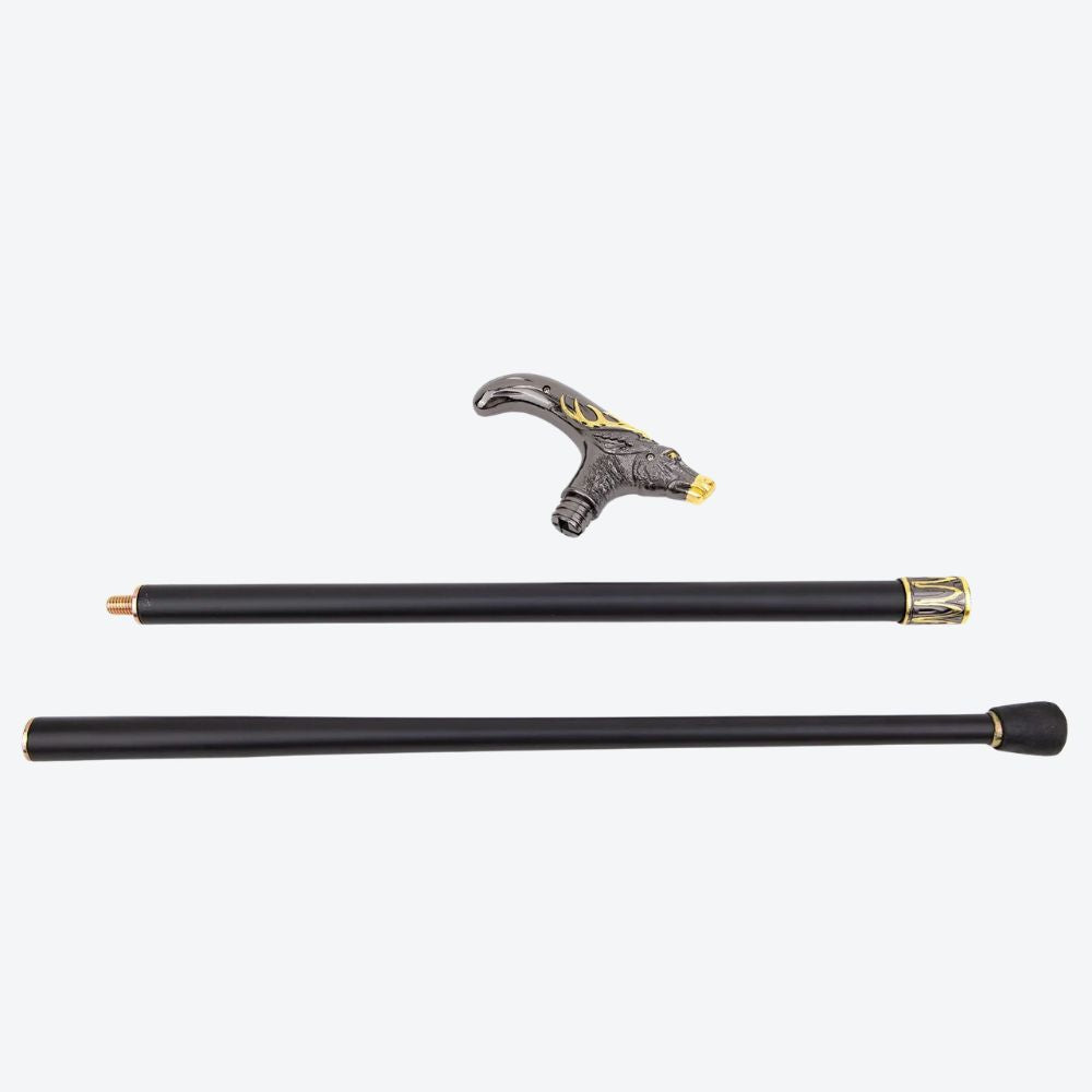 Bengala Metálica Cervo Real Preto - Bastoni