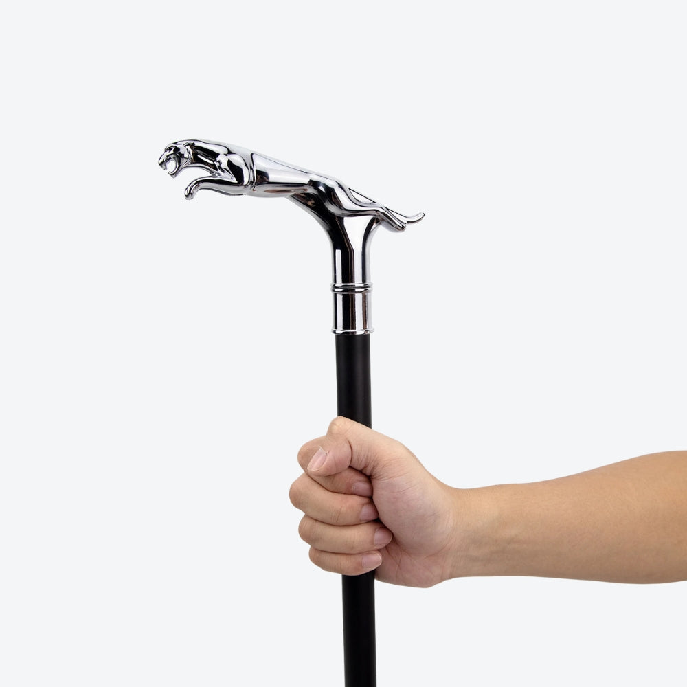 Bengala Metálica Clássica Leopardo Prata - Bastoni