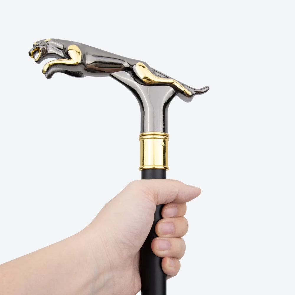 Bengala Metálica Clássica Leopardo Prata/Dourado - Bastoni