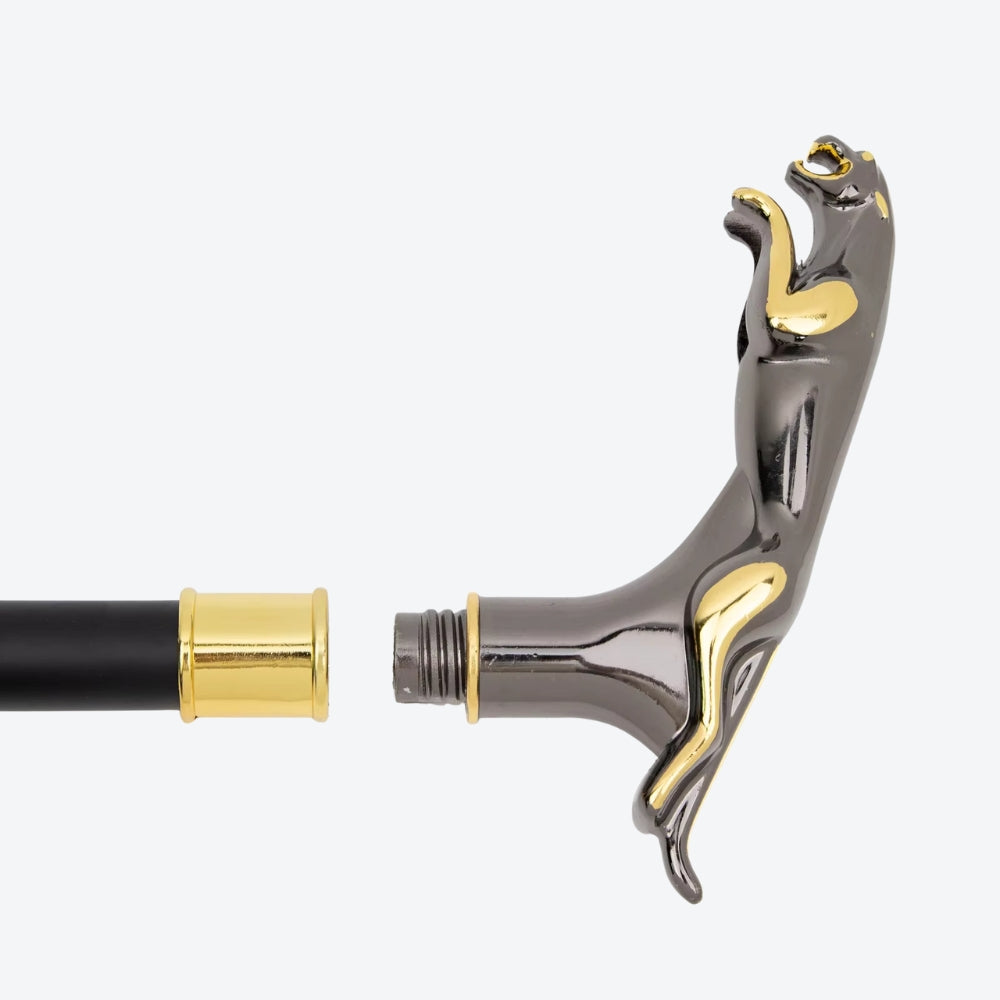 Bengala Metálica Clássica Leopardo Prata/Dourado - Bastoni