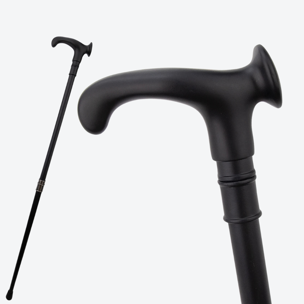 Bengala Metálica Curvada Espiral Preta - Bastoni