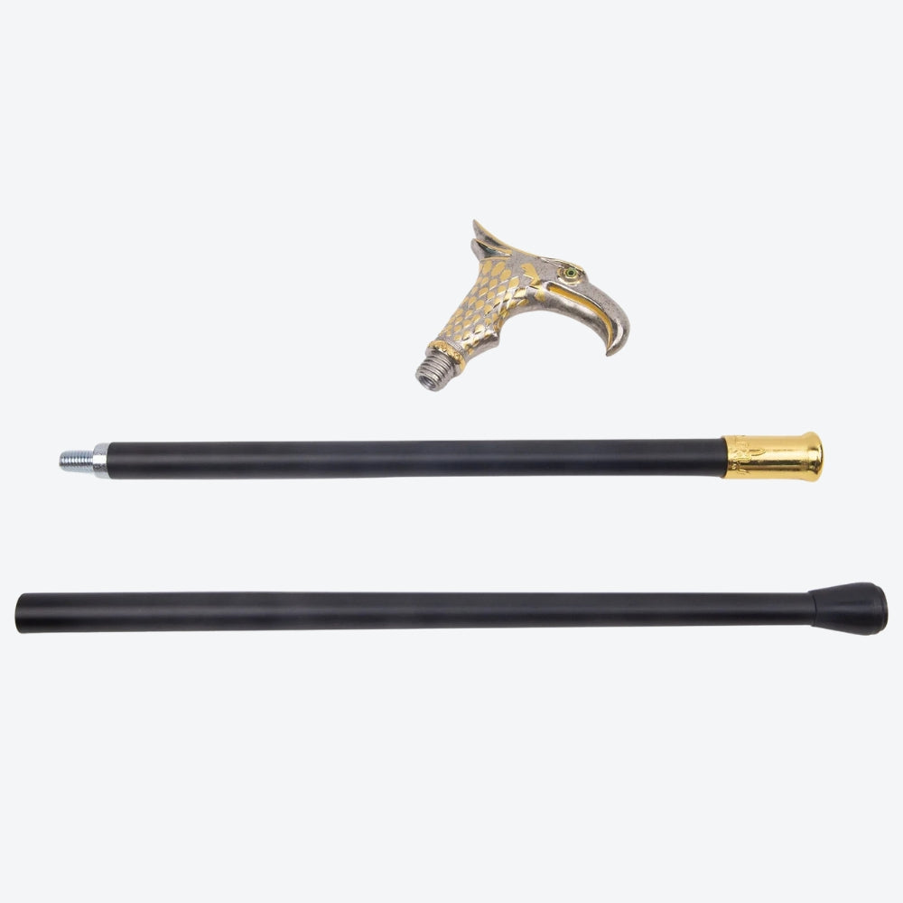 Bengala Metálica Elegante Águia Oriental Prata/Dourado - Bastoni