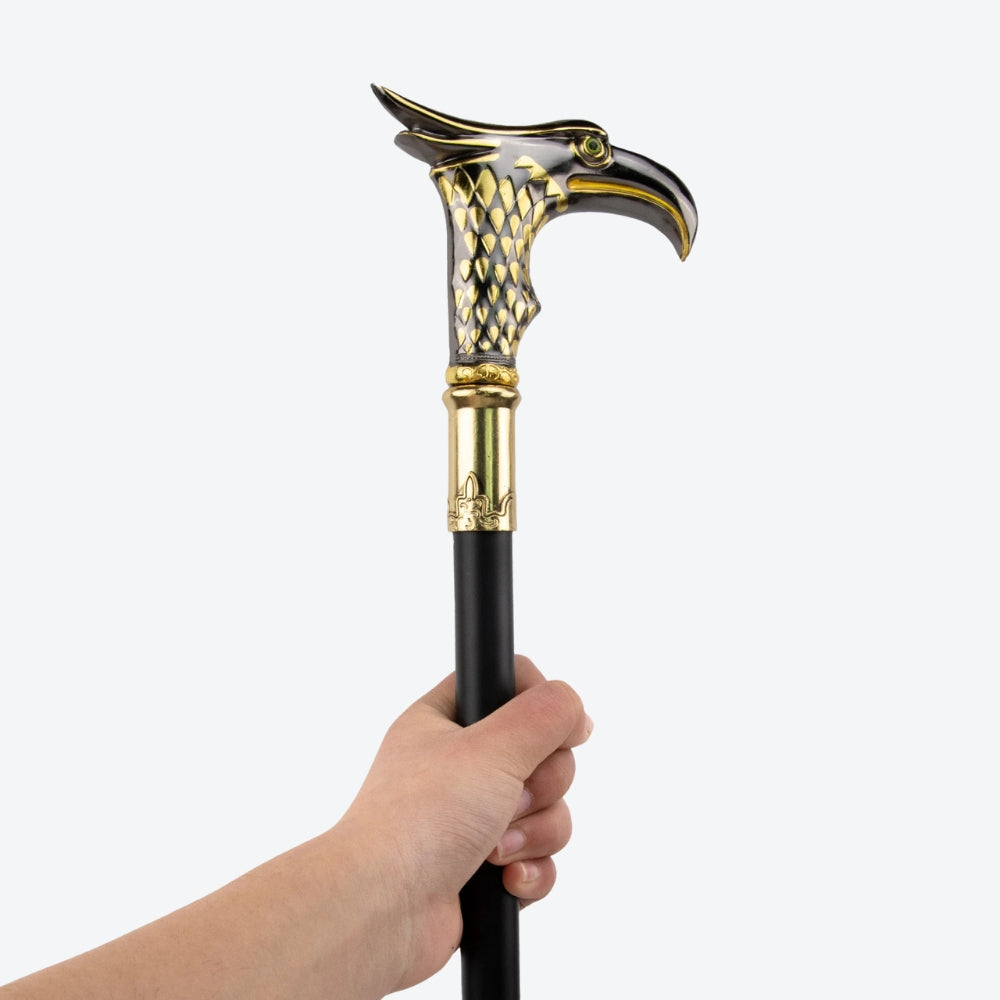 Bengala Metálica Elegante Águia Oriental Prata/Dourado - Bastoni