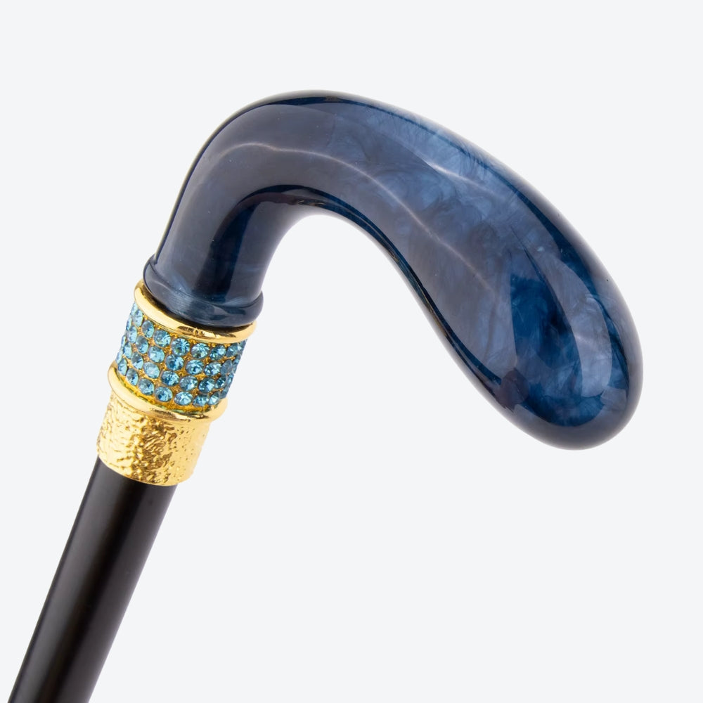 Bengala Metálica Elegante Azul Royal - Bastoni