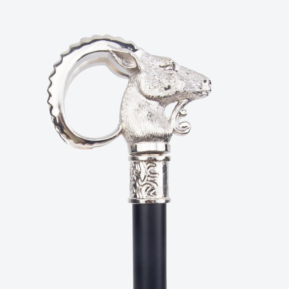 Bengala Metálica Elegante Cabra Serrana Prata - Bastoni