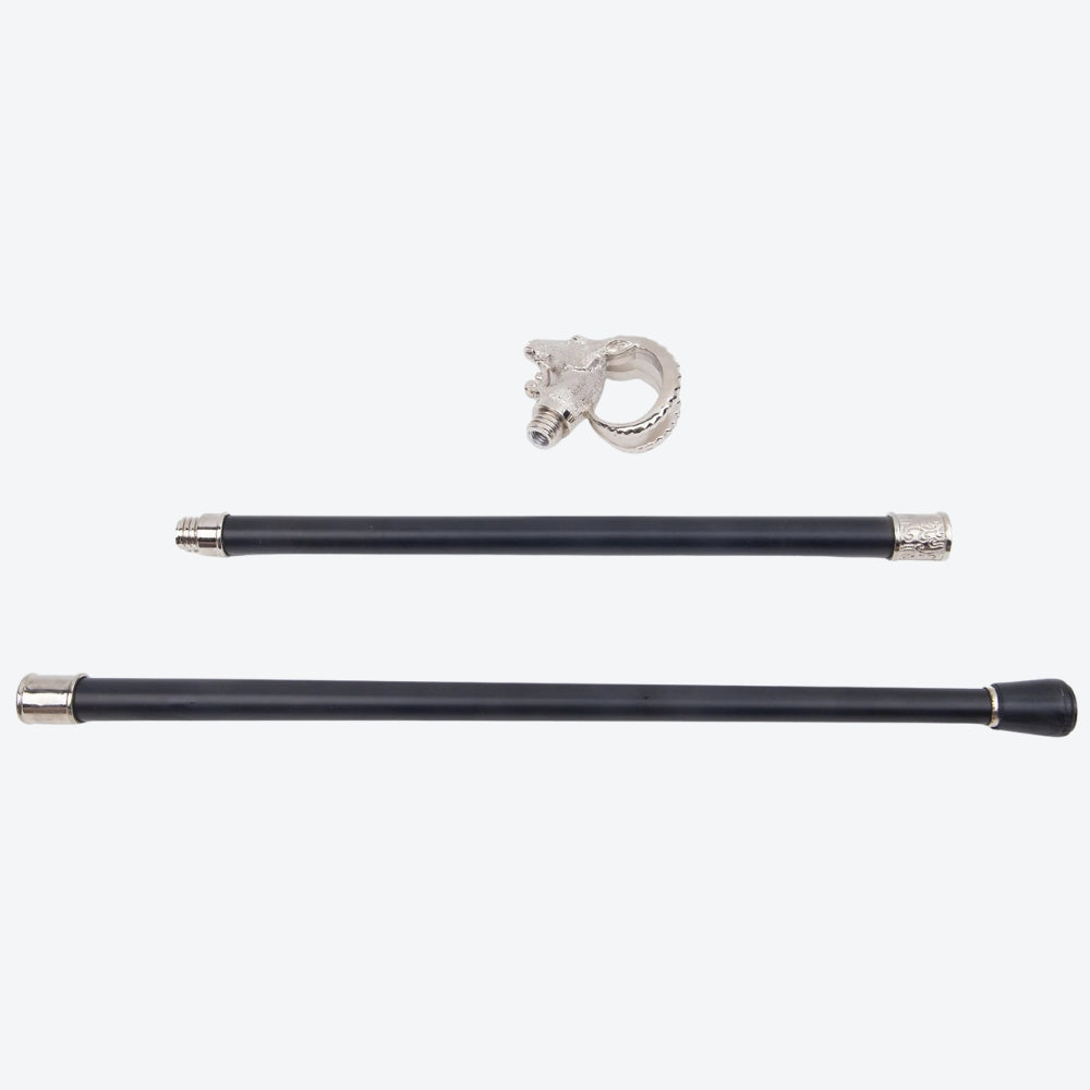 Bengala Metálica Elegante Cabra Serrana Prata - Bastoni