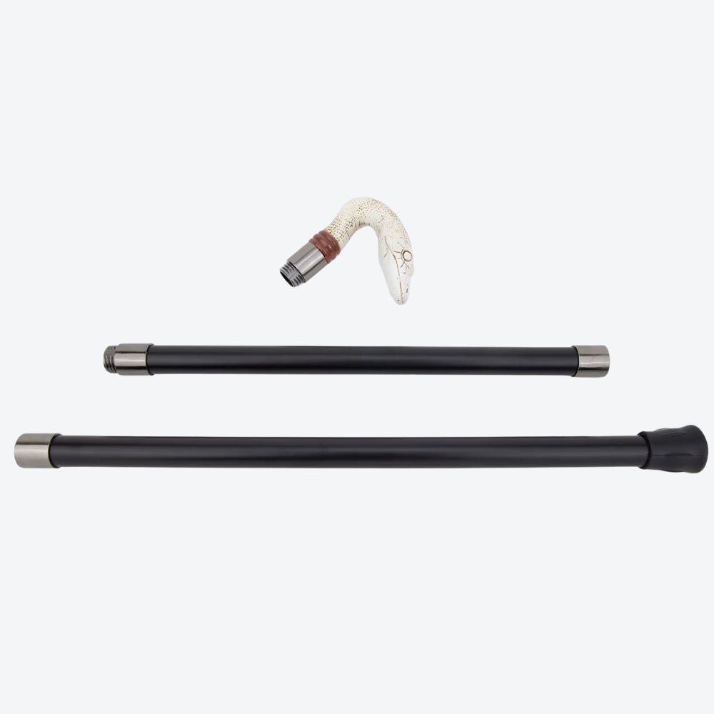 Bengala Metálica Elegante Píton Branca - Bastoni