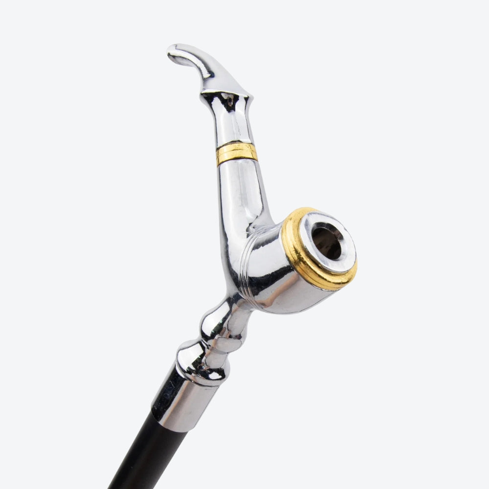 Bengala Metálica Estilo Cachimbo Prata - Bastoni