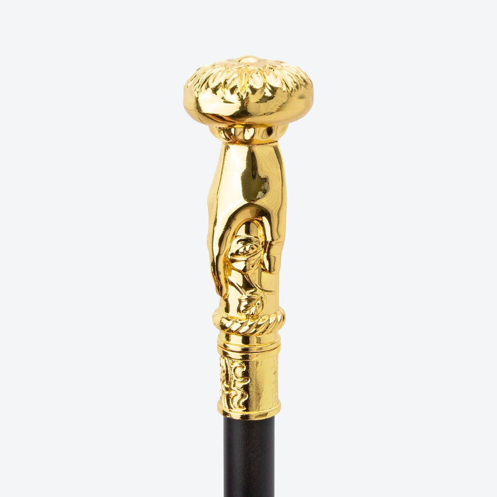 Golden Hand Hold Flower Luxury Fashion Stick for Party Cane Elegant Crosier Knob Walking Stick Performance Stage Cane 93cm - Bastoni