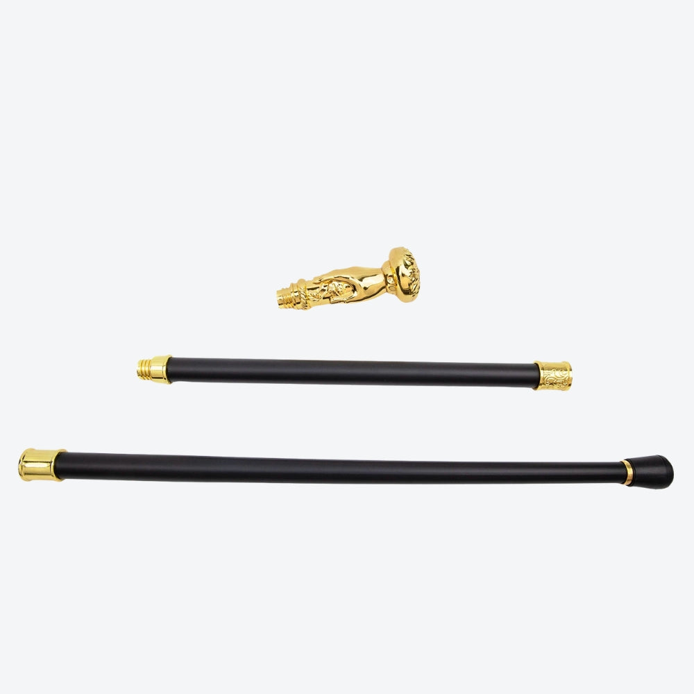 Golden Hand Hold Flower Luxury Fashion Stick for Party Cane Elegant Crosier Knob Walking Stick Performance Stage Cane 93cm - Bastoni