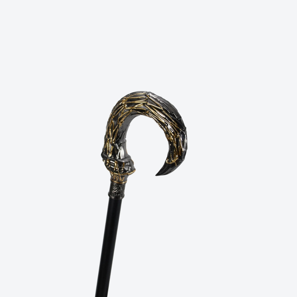 Bengala Metálica Harpia Curva Preta/Prata - Bastoni