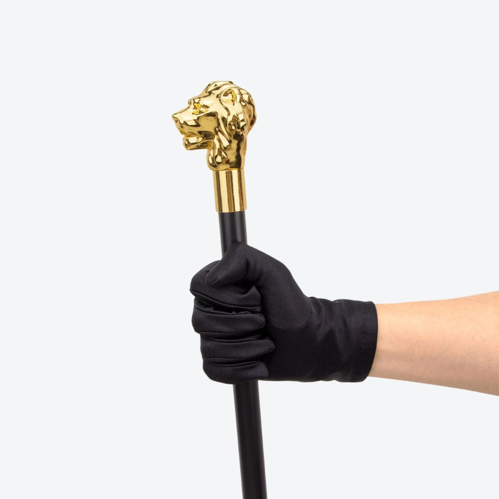 Bengala Metálica Leão Escultural Dourado - Bastoni