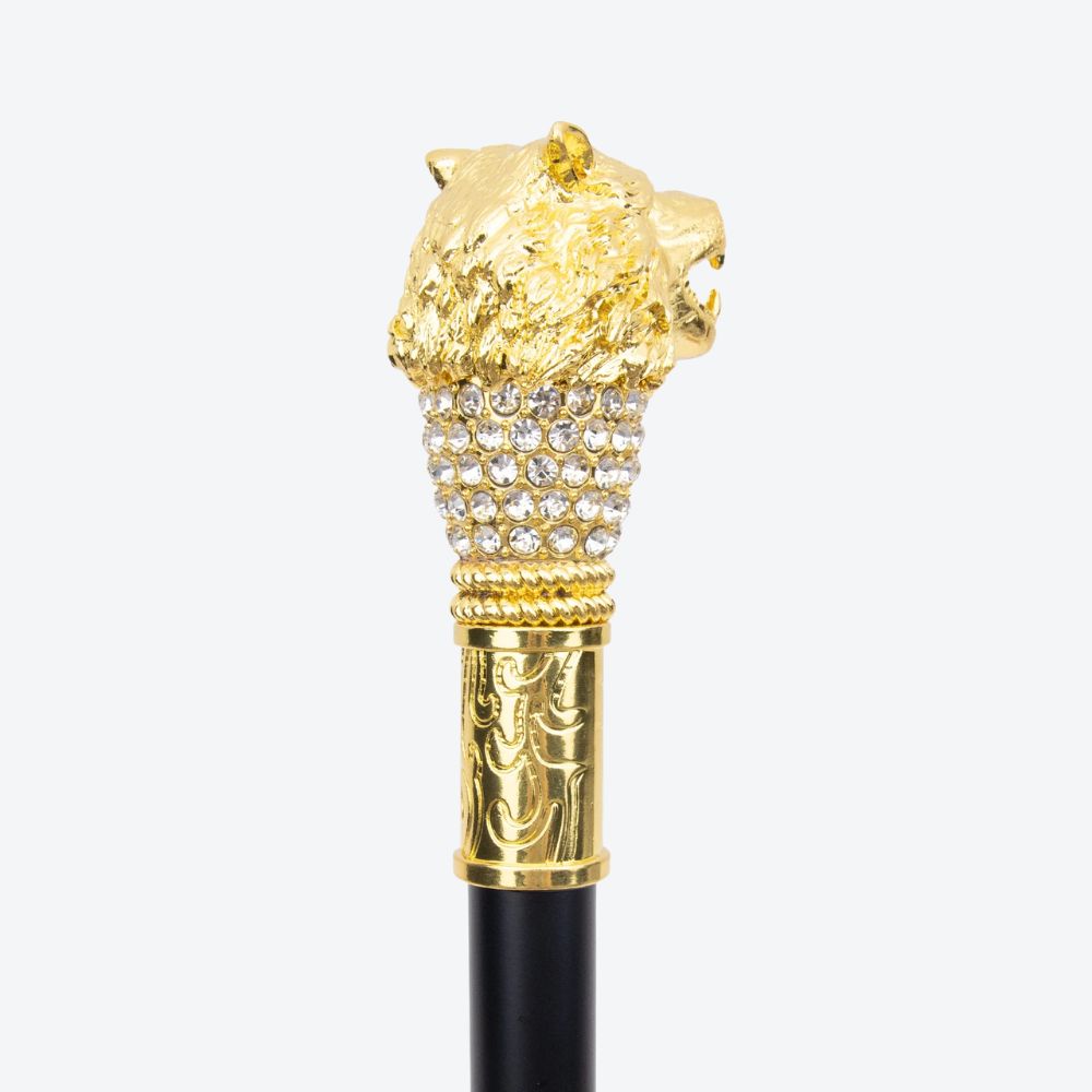 Bengala Metálica Lobo Voraz Dourado - Bastoni
