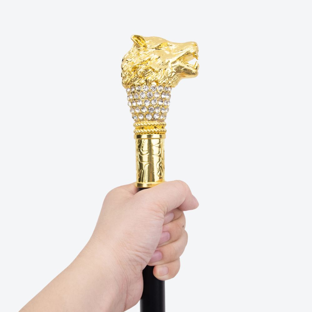 Bengala Metálica Lobo Voraz Dourado - Bastoni