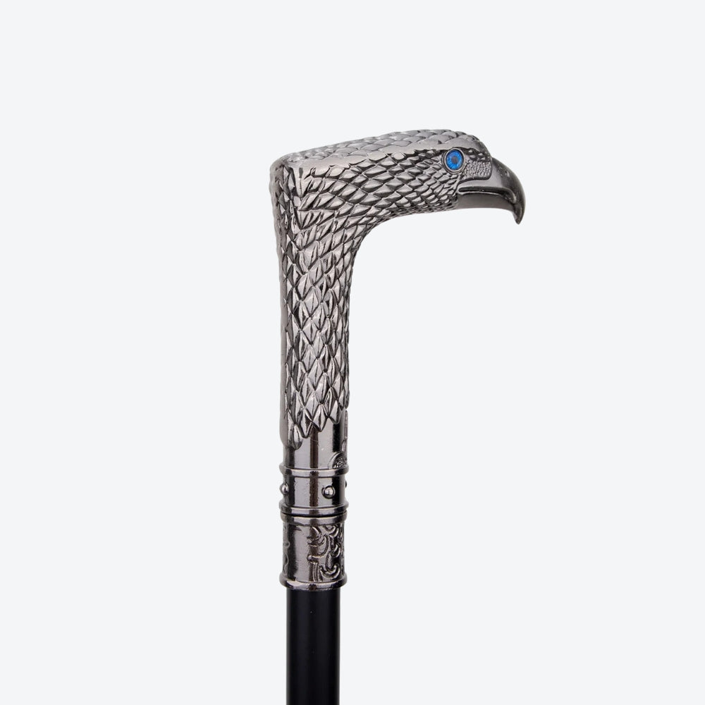 Bengala Metálica Rústica Gavião Prata - Bastoni