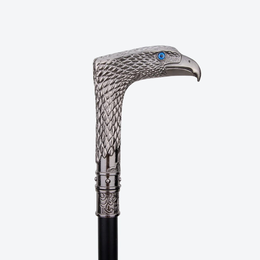 Bengala Metálica Rústica Gavião Prata - Bastoni