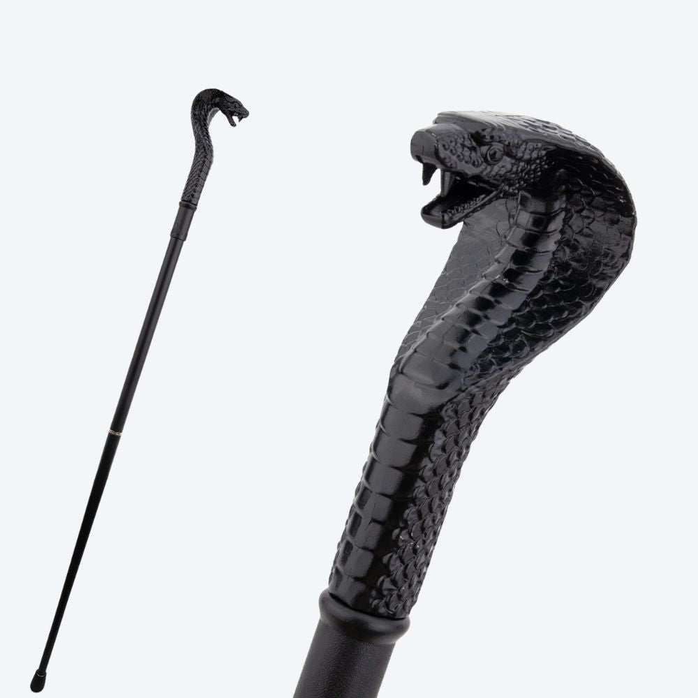 Bengala Metálica Vintage Cobra Negra - Bastoni