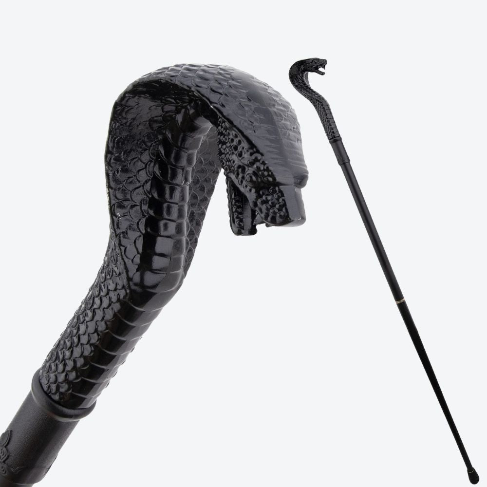 Bengala Metálica Vintage Cobra Negra - Bastoni