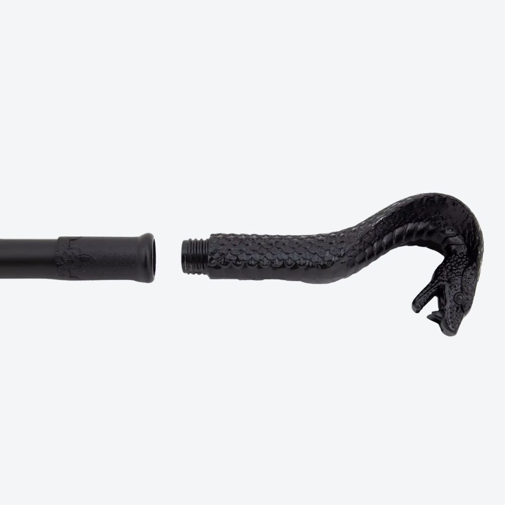 Bengala Metálica Vintage Cobra Negra - Bastoni