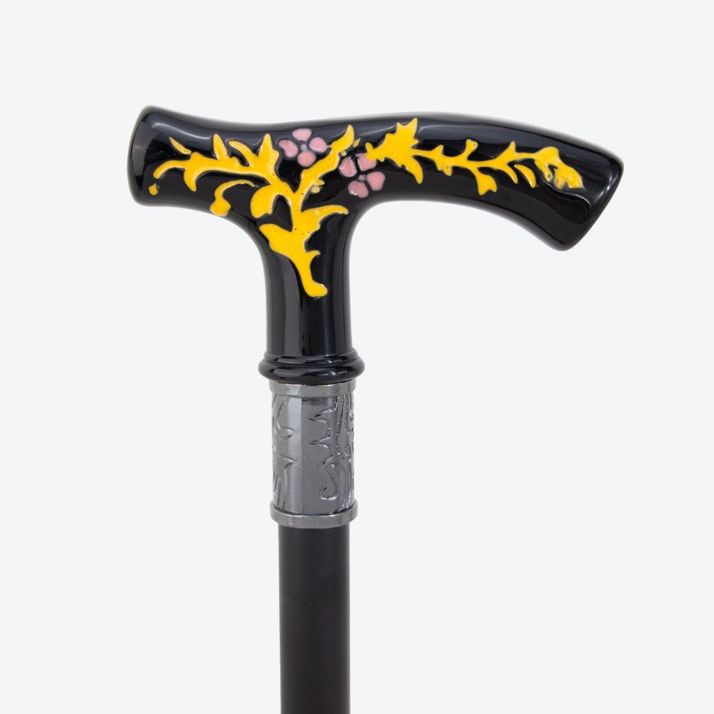 Bengala Metálica Vintage Flores de Verão Preto/Amarelo - Bastoni