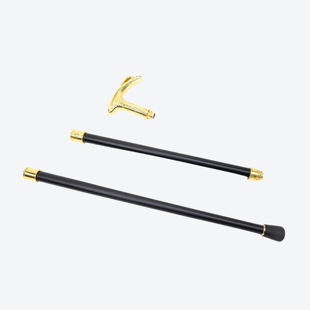 Bengala Vintage Magnata Esculpida Dourada/Preto - Bastoni