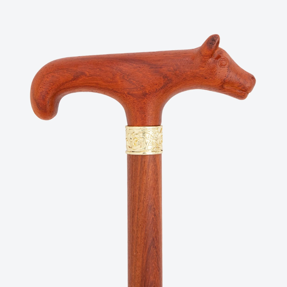 Bengala Vintage de Madeira Vermelha Urso Nobre - Bastoni