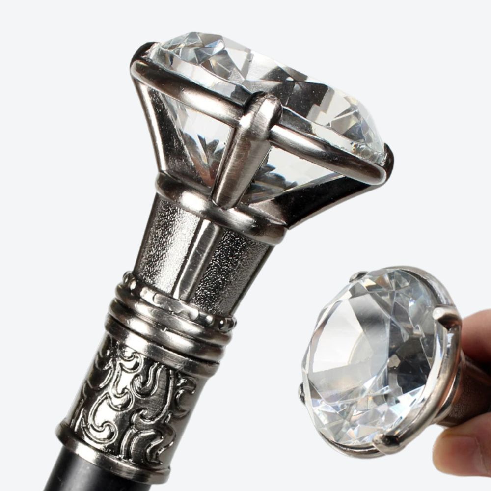 Bengala de Luxo Diamante Vintage Transparente Bastoni