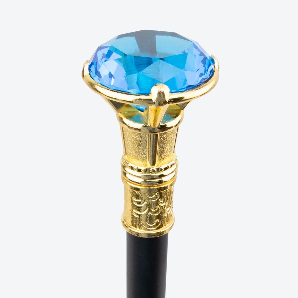 Bengala de Luxo Dourada Diamante Azul Bastoni