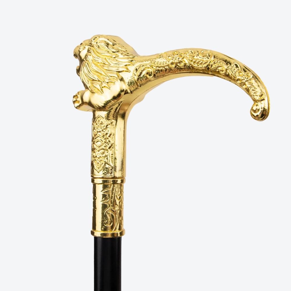 Bengala de Luxo Dourada Leão da Realeza Imperial - Bastoni