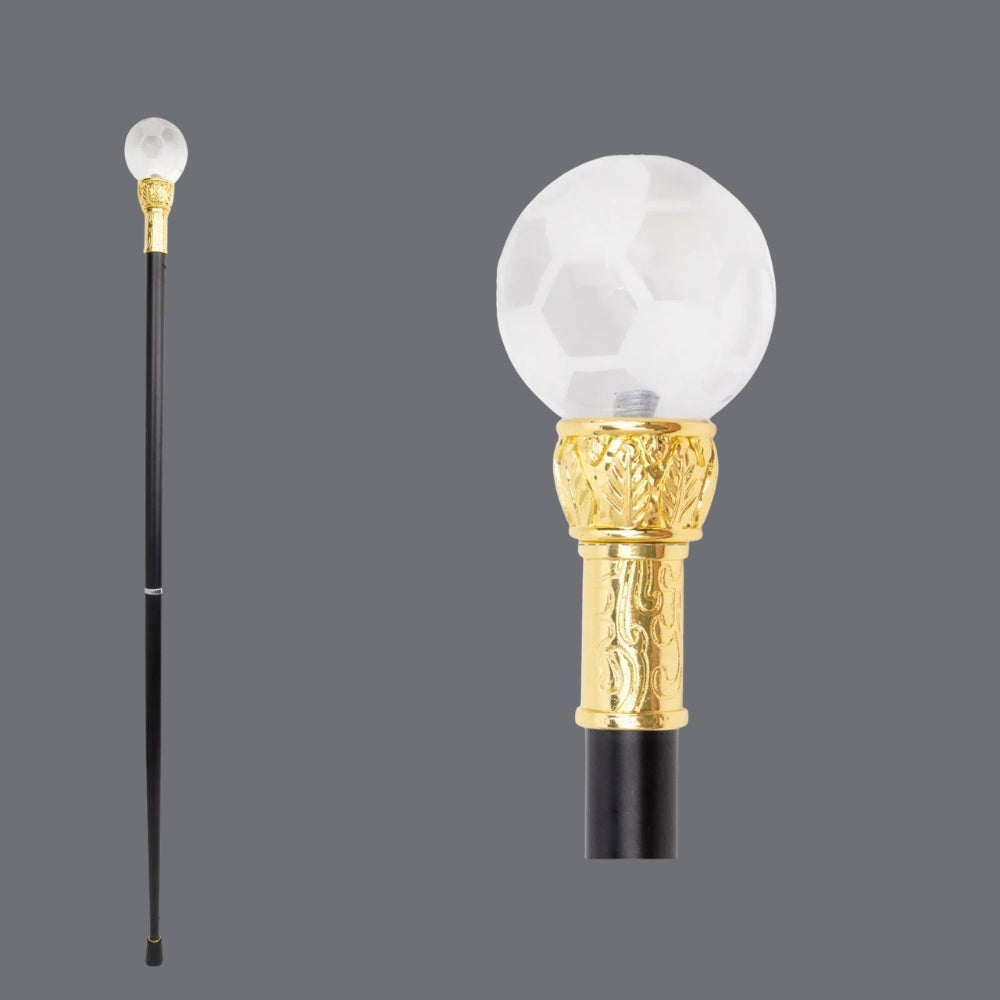 Bengala de Luxo Dourada Orbe Translúcido - Bastoni