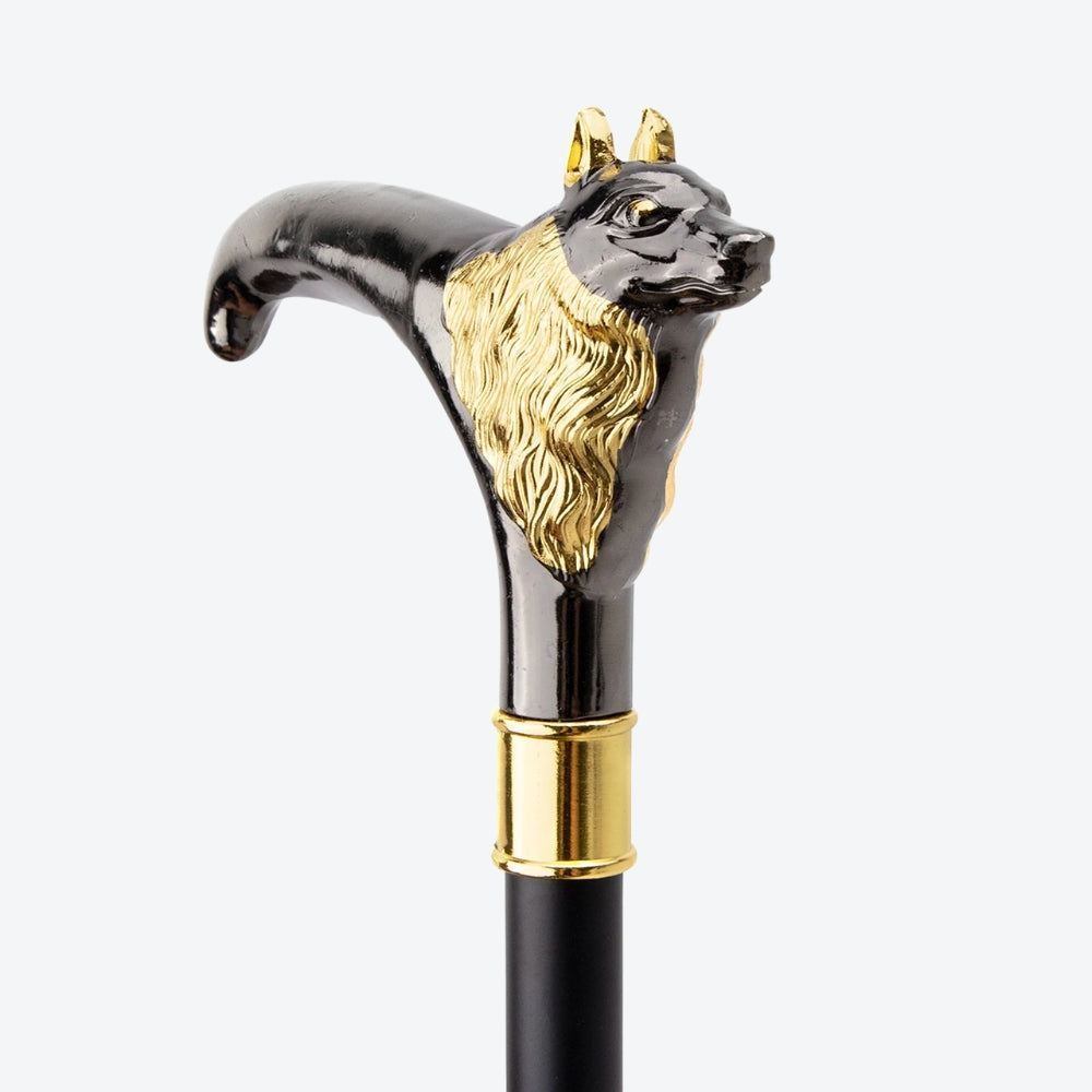 Bengala de Luxo Raposa Imperial Preto/Dourado - Bastoni