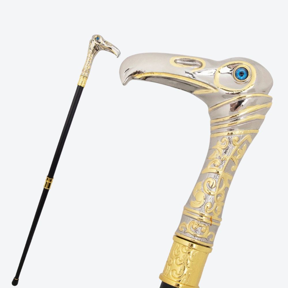 Bengala de Luxo Vintage Garça Nobre Prata/Dourado - Bastoni